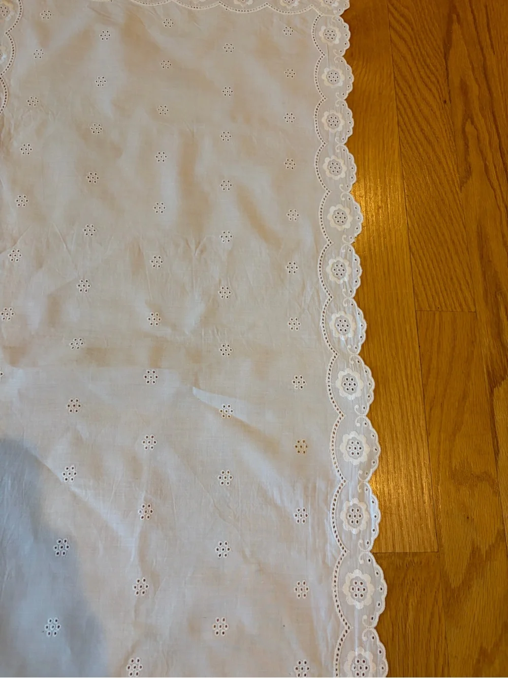 White Eyelet Table Runner - Home Accents